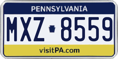 PA license plate MXZ8559