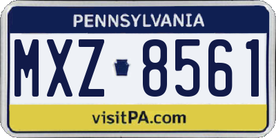 PA license plate MXZ8561