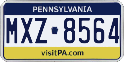 PA license plate MXZ8564