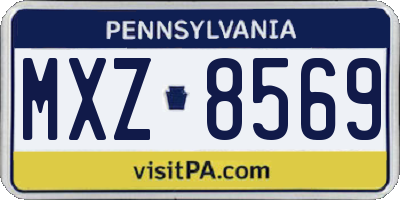 PA license plate MXZ8569