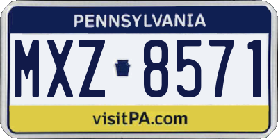 PA license plate MXZ8571