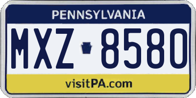 PA license plate MXZ8580