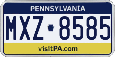 PA license plate MXZ8585
