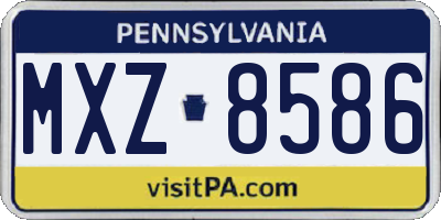 PA license plate MXZ8586