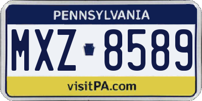 PA license plate MXZ8589