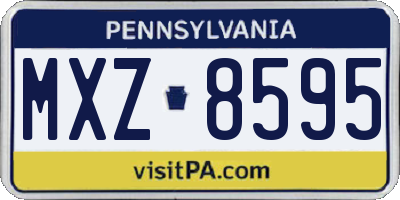 PA license plate MXZ8595