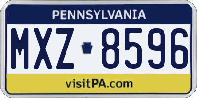 PA license plate MXZ8596