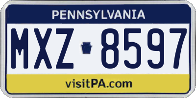 PA license plate MXZ8597