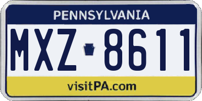 PA license plate MXZ8611
