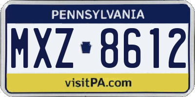 PA license plate MXZ8612