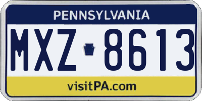PA license plate MXZ8613
