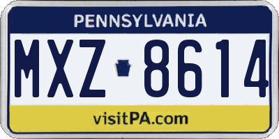 PA license plate MXZ8614