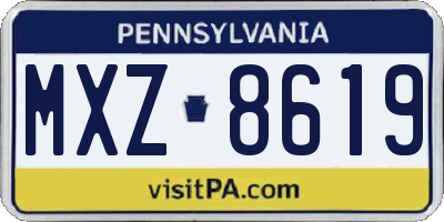 PA license plate MXZ8619