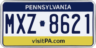 PA license plate MXZ8621