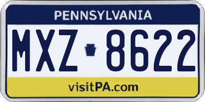 PA license plate MXZ8622