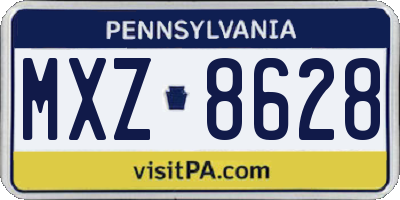 PA license plate MXZ8628