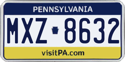 PA license plate MXZ8632