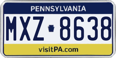 PA license plate MXZ8638