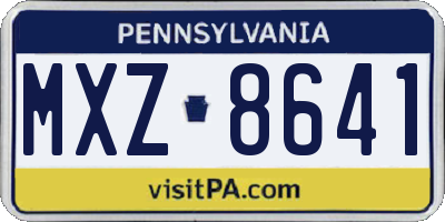 PA license plate MXZ8641