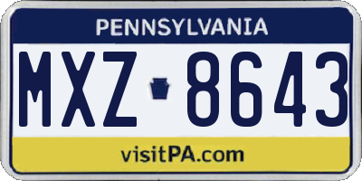 PA license plate MXZ8643