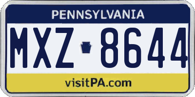 PA license plate MXZ8644