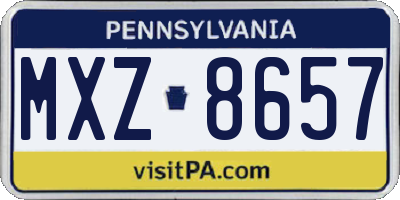 PA license plate MXZ8657