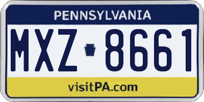PA license plate MXZ8661