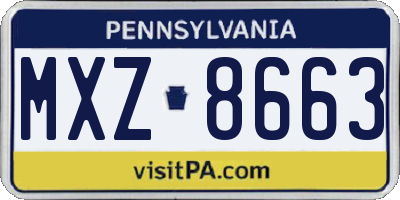 PA license plate MXZ8663