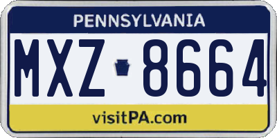 PA license plate MXZ8664