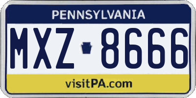 PA license plate MXZ8666