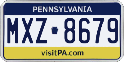 PA license plate MXZ8679