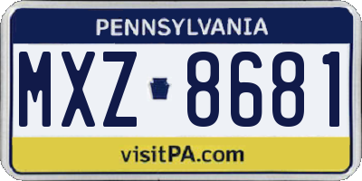 PA license plate MXZ8681