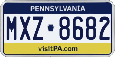 PA license plate MXZ8682