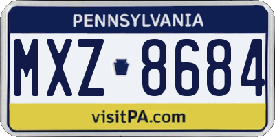 PA license plate MXZ8684