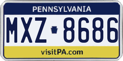 PA license plate MXZ8686