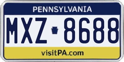 PA license plate MXZ8688