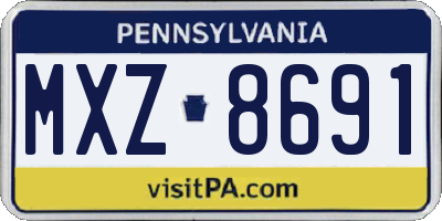 PA license plate MXZ8691