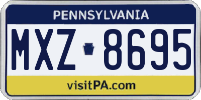 PA license plate MXZ8695