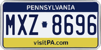 PA license plate MXZ8696
