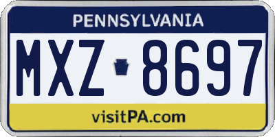 PA license plate MXZ8697