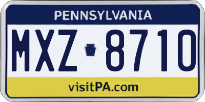PA license plate MXZ8710