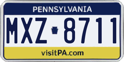 PA license plate MXZ8711