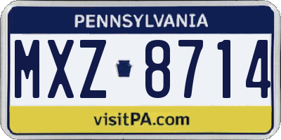 PA license plate MXZ8714