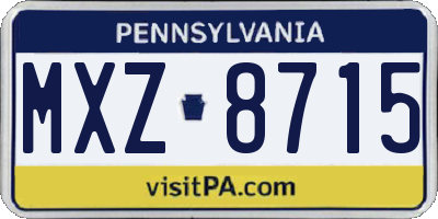 PA license plate MXZ8715