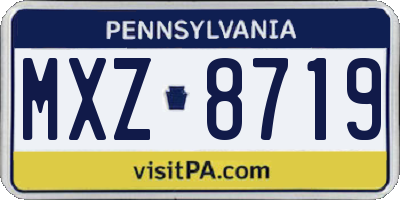 PA license plate MXZ8719