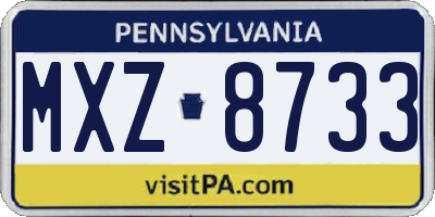 PA license plate MXZ8733