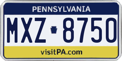 PA license plate MXZ8750