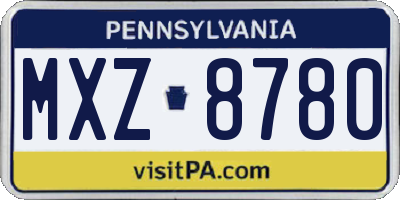 PA license plate MXZ8780
