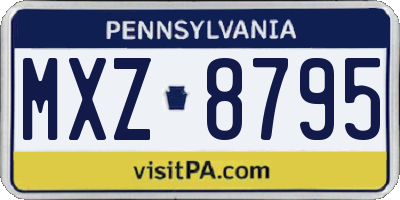 PA license plate MXZ8795
