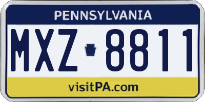 PA license plate MXZ8811